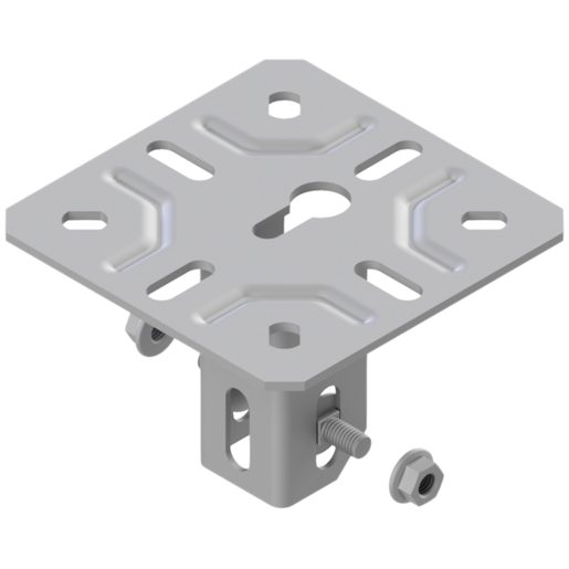 Placca di testa articolata Lanz 150x150mm per profilo ad U 50x50 in acciaio zincato