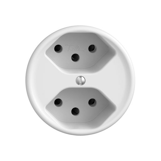 Set copertura Feller STANDARDdue presa doppia T13 disco frontale Ø60mm SNAPFIX bianco