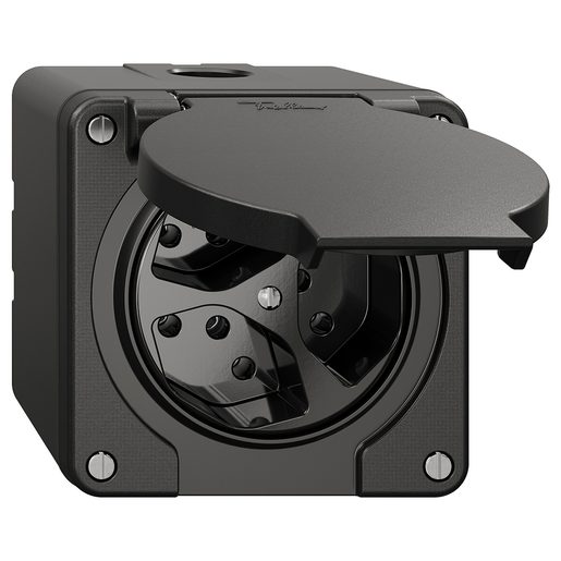 Presa 3xT13 Feller NEVO fuori muro umidità IP21 nero