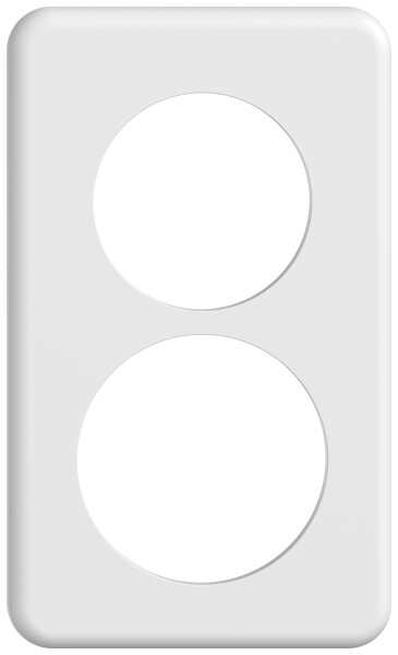 Placca di copertura Feller STANDARDdue SNAPFIX 2x1 con ritagli 1x50mm e 1x58mm bianco