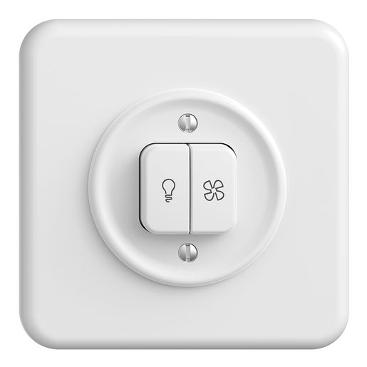 Interruttore doppio luminoso Feller STANDARDdue per illuminazione/ventilazione 
