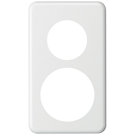 Placca di copertura basico 2×1 Ø43mm+Ø58mm bianco