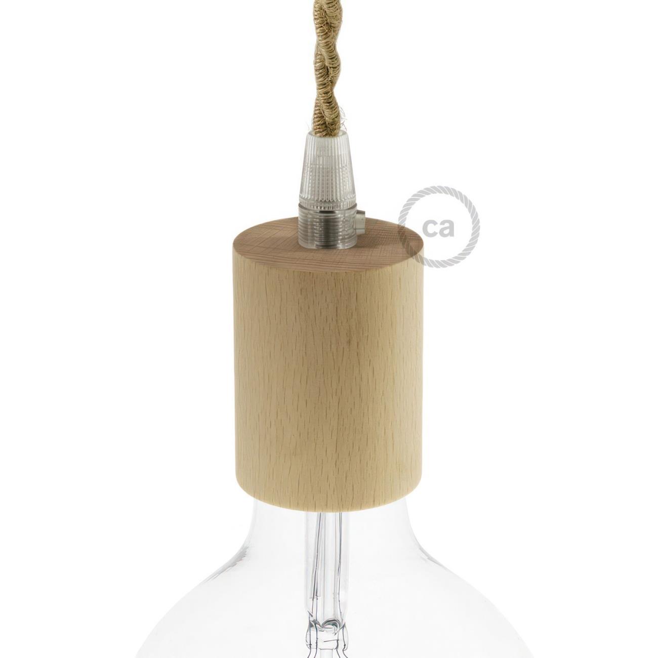 Kit portalampada E27 in legno 
