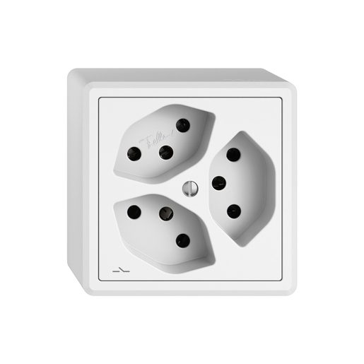 Presa 3xT13 comandata 1xS Feller EDIZIO.liv fuori muro SNAPFIX bianco
