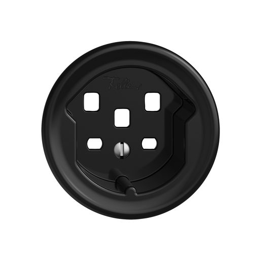 Set copertura Feller STANDARDdue presa T25 disco frontale Ø53mm SNAPFIX nero 