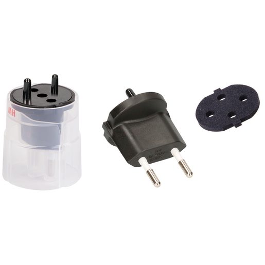 Adattatore fisso Tipo 11/Schuko a 2 poli nero IP44