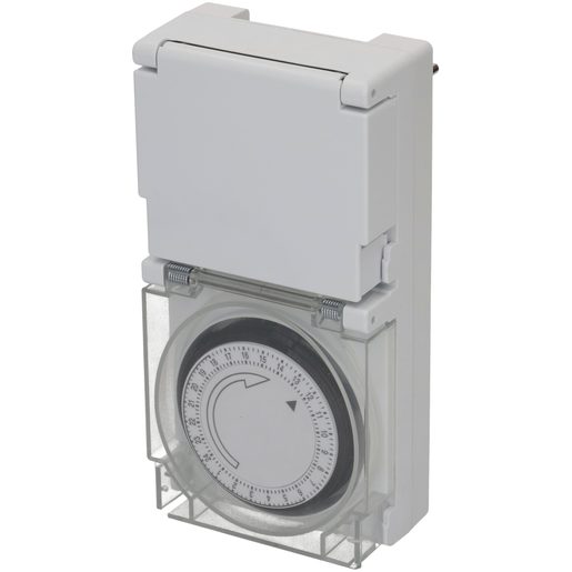 Orologio a spina Max Hauri 24h analogico bianco IP55