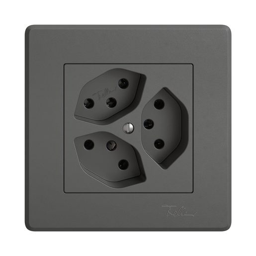 Presa sotto muro 3xT13 Feller EDIZIO.liv incastro SNAPFIX grigio scuro