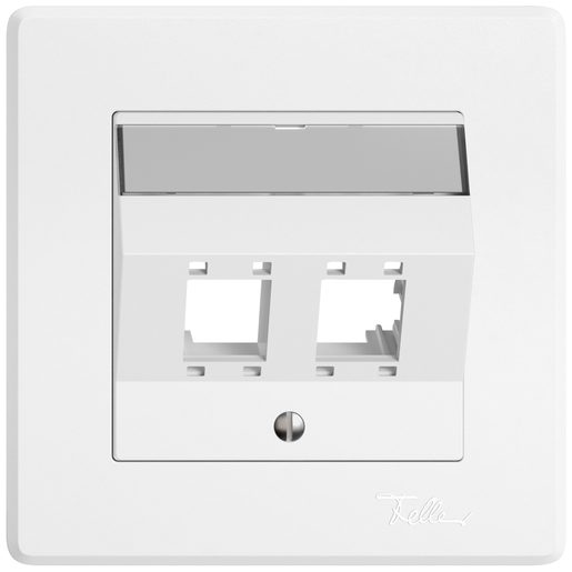 Kit di montaggio sotto muro Cat. 5e/6 Feller EDIZIO.liv incastro per R&M freenet uscita obliqua piastra di supporto SNAPFIX bianco