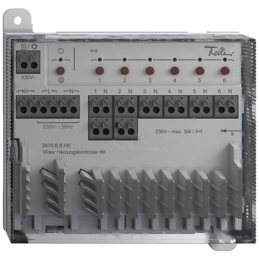 Controllore di riscaldamento Feller Wiser 7UM 6 uscite 0.013A 230V IP20