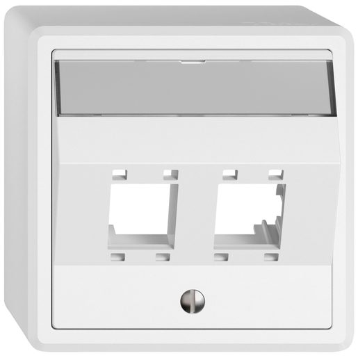Kit di montaggio AP EDIZIO.liv SNAPFIX per freenet con uscita obliqua per 2xRJ45 bianco
