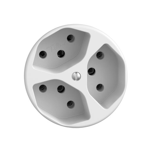 Set copertura Feller STANDARDdue per presa 3xT13 disco frontale Ø60mm SNAPFIX bianco
