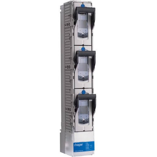 Portafusibili verticale in linea HPC Hager DIN1 630A 185mm 1 polo raccordo M12 protetto dalla ruggine