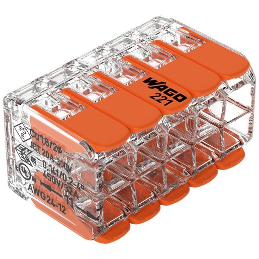 Morsetto di connessione a leva WAGO 10L 0.14…4mm² per filo flessibile e rigido