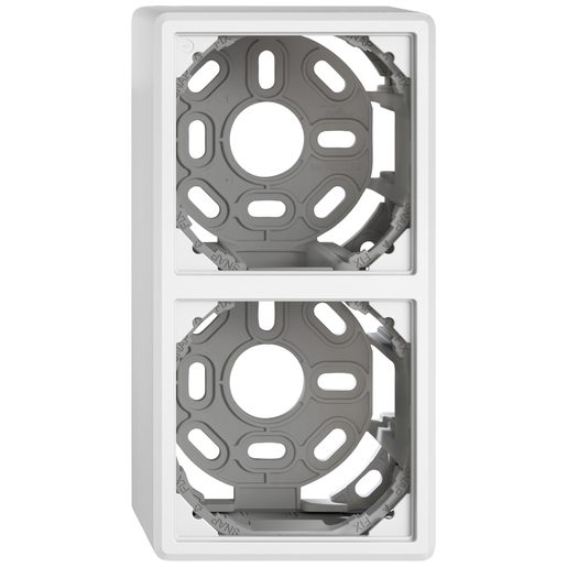 Scatola fuori muro 2x1 Feller EDIZIOliv. SNAPFIX con staffa di fissaggio bianco