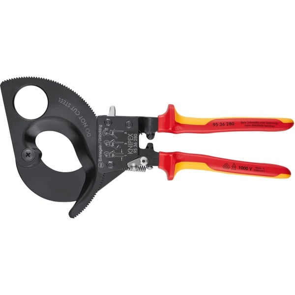 Cesoia tagliacavi Knipex a cremagliera per cavi in rame e alluminio