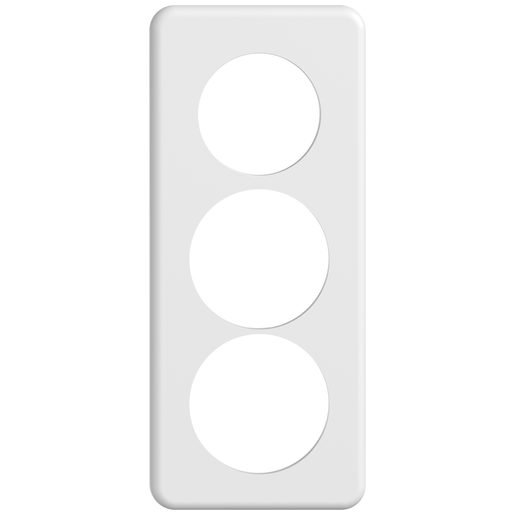 Placca di copertura Feller STANDARDdue 3 moduli con fori 1x50mm e 2x58mm SNAPFIX bianco