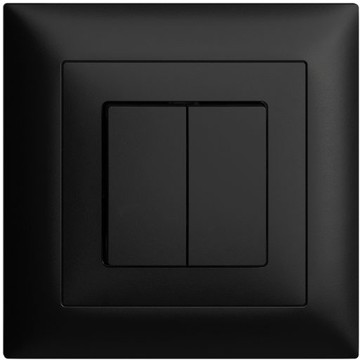 Interruttore a pulsante sotto muro Feller EDIZIOdue tasto A-R + tasto A/R completo nero