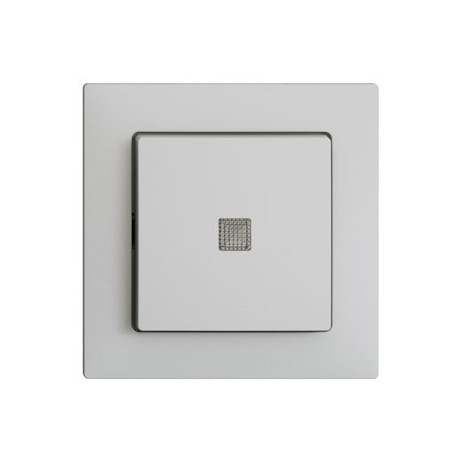 Interruttore sch3 luminoso EDIZIOdue con lente frontale (led giallo) solo frutto grigio chiaro