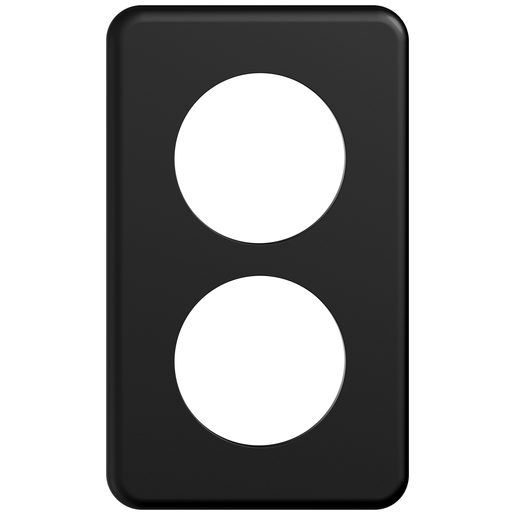 Placca di copertura Feller STANDARDdue 2x1 foro Ø50mm nero SNAPFIX