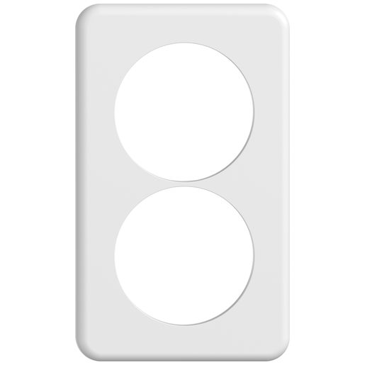 Placca di copertura GR1+1 Feller STANDARDdue ritagli Ø 2x58mm SNAPFIX bianco