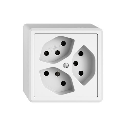 Presa fuori muro 3×T13 3xS Feller EDIZIO.liv SNAPFIX bianco 