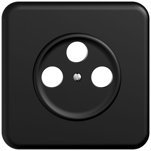 Set di copertura Feller STANDARDdue per presa SAT incastro con telaio di copertura disco frontale Ø53mm SNAPFIX nero
