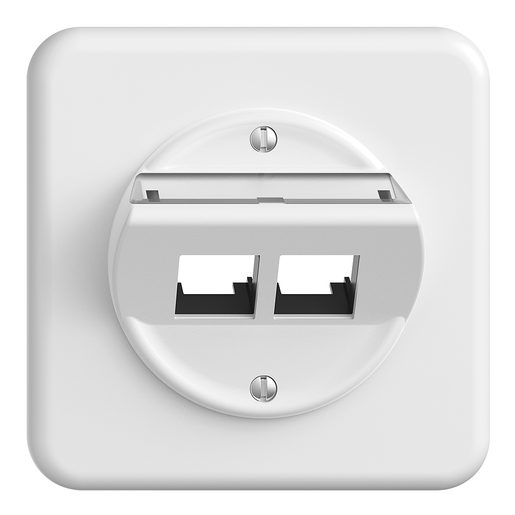 Kit di montaggio INC S-One STANDARDdue QMI per 2xRJ45 obliquo bianco