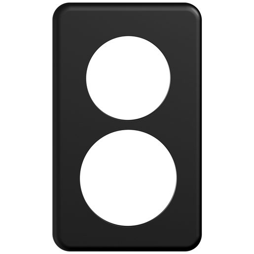Telaio di copertura Feller STANDARDdue incastro 2x1 ritagli Ø 1x50 + 1x58mm SNAPFIX nero
