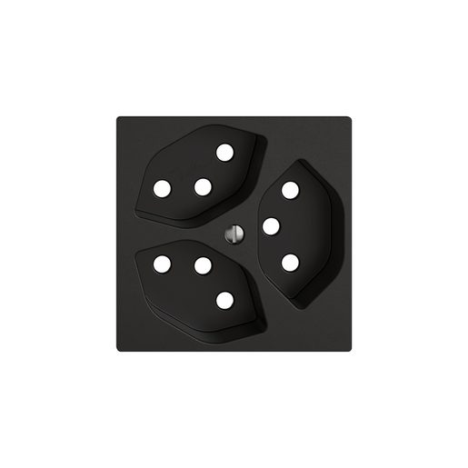 Placca di copertura Feller EDIZIO.liv SNAPFIX per presa 3xT13 nero