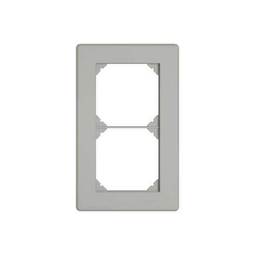 Placca di copertura 2 moduli Feller EDIZIO.liv SNAPFIX grigio chiaro