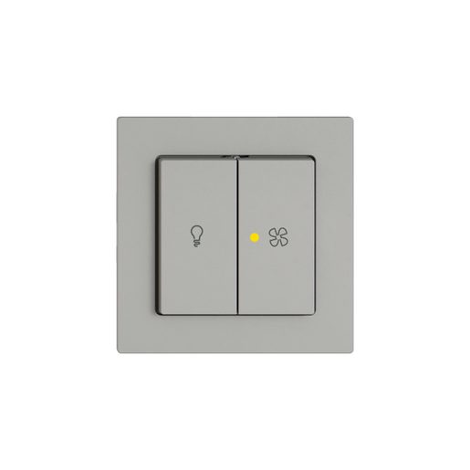 Interruttore sotto muro Feller EDIZIO.liv SNAPFIX per comando luce e ventilazione con led giallo solo frutto grigio chiaro