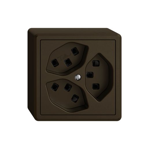Presa fuori muro Feller EDIZIO.liv SNAPFIX 3xT23 marrone