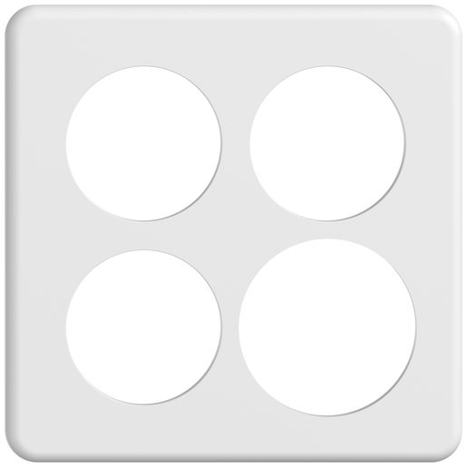 Placca di copertura Feller STANDARDdue SNAPFIX 2x2 con ritagli 3x50mm e 1x58mm bianco