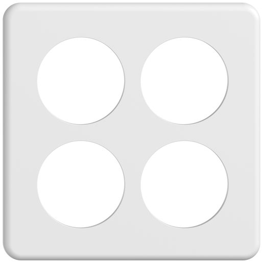 Placca di copertura Feller STANDARDdue SNAPFIX 2x2 con ritagli 4x50mm bianco