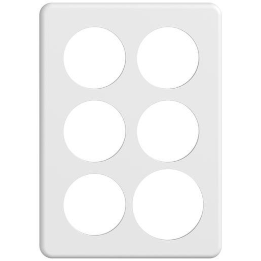 Placca di copertura Feller STANDARDdue SNAPFIX 3x2 con ritagli 5x50mm e 1x58mm bianco