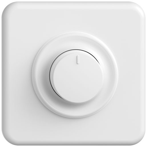 Variatore di luce rotativo dimmer sotto muro Feller STANDARDdue SNAPFIX universale per LED 4-200W bianco