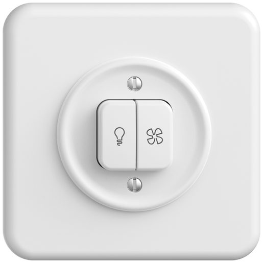 Interruttore doppio luminoso Feller STANDARDdue SNAPFIX per illuminazione/ventilazione