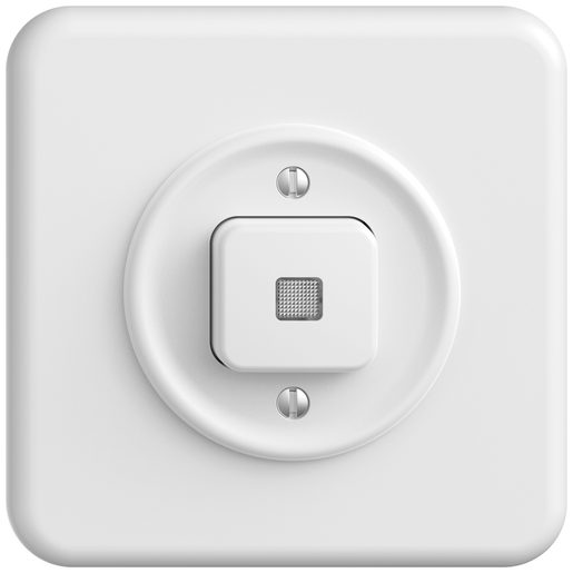 Pulsante luminoso sotto muro Feller STANDARDdue SNAPFIX A/R con LED giallo d'orientamento completo bianco