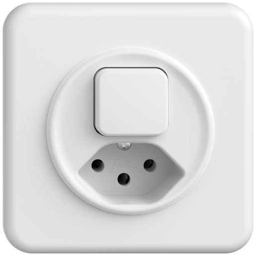 Combinazione sotto muro GR1 Feller STANDARDdue SNAPFIX interruttore SCH6 + presa T13 completa bianco