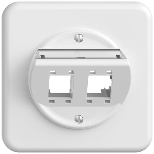Kit di montaggio sotto muro Feller STANDARDdue SNAPFIX per presa R&M freenet Cat. 5e/6 con uscita obliqua completa bianco