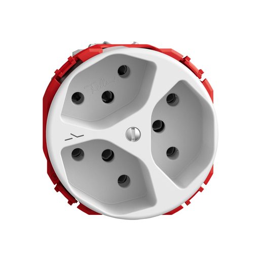 Presa sotto muro Feller STANDARDdue SNAPFIX 3xT13 1xS comandata solo frutto bianco