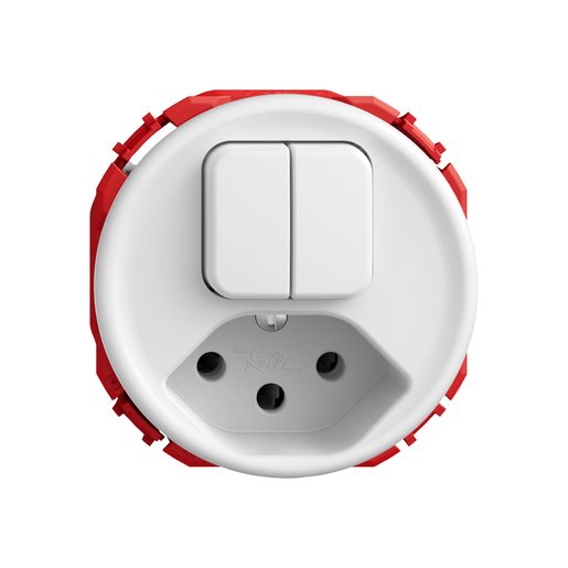 Combinazione sotto muro GR1 Feller STANDARDdue SNAPFIX sch1+T13 solo frutto bianco