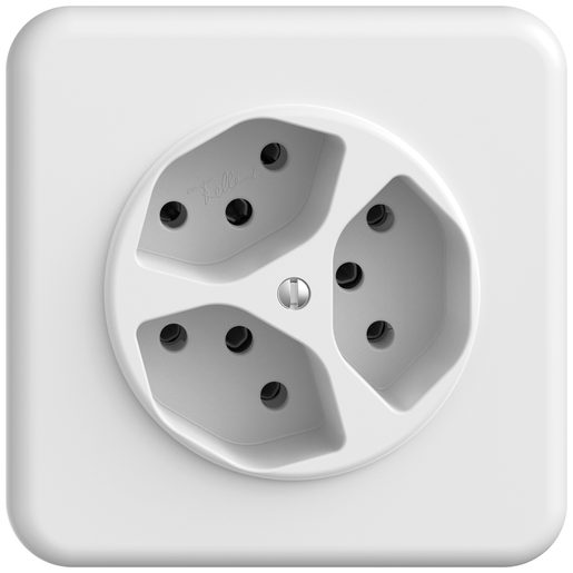 Set copertura Feller STANDARDdue SNAPFIX per presa 3xT13 bianco