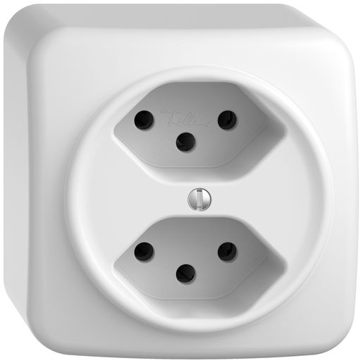 Presa fuori muro Feller STANDARDdue SNAPFIX 2xT13 bianco