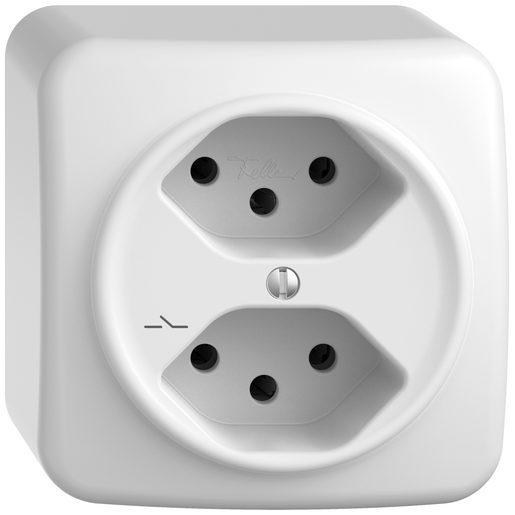 Presa fuori muro Feller STANDARDdue SNAPFIX 2xT13 1xS comandata bianco