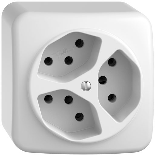 Presa fuori muro Feller STANDARDdue SNAPFIX 3xT13 bianco