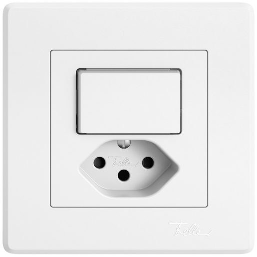 Combinazione GR1 Feller EDIZIO.liv SNAPFIX interruttore SCH3 + presa T13 completa bianco 