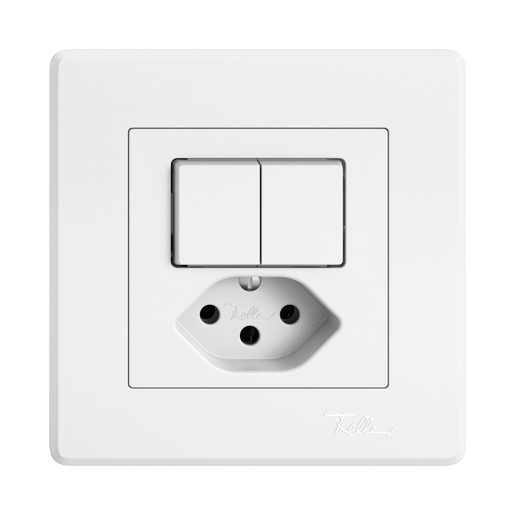 Combinazione GR1 Feller EDIZIO.liv SNAPFIX interruttore SCH1 + presa T13 completa bianco 