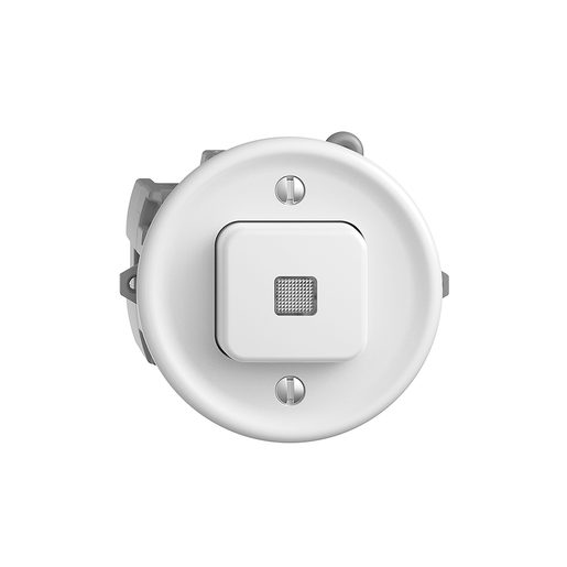 Pulsante luminoso sotto muro Feller STANDARDdue A/R con LED giallo d'orientamento solo frutto bianco